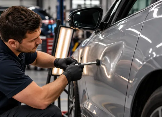 Panel beating compared with paintless dent repair